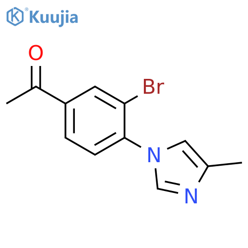 1-3-bromo-4-(4-methyl-1H-imidazol-1-yl)phenylethan-1-one structure