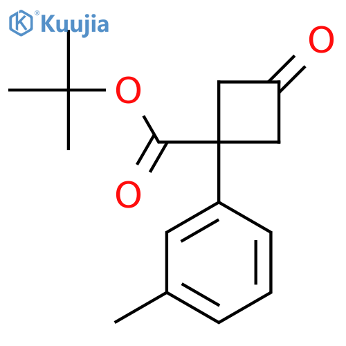 tert-butyl 1-(3-methylphenyl)-3-oxocyclobutane-1-carboxylate structure