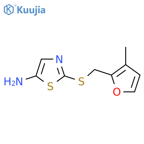 2-{(3-methylfuran-2-yl)methylsulfanyl}-1,3-thiazol-5-amine structure