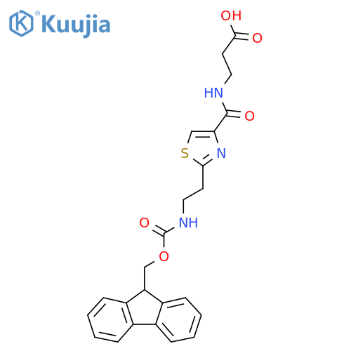 3-({2-2-({(9H-fluoren-9-yl)methoxycarbonyl}amino)ethyl-1,3-thiazol-4-yl}formamido)propanoic acid structure
