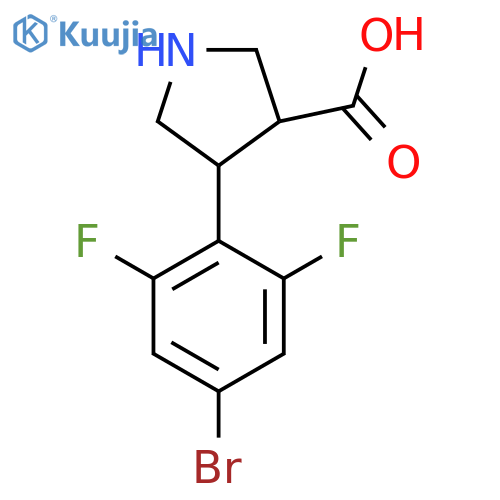 4-(4-bromo-2,6-difluorophenyl)pyrrolidine-3-carboxylic acid structure