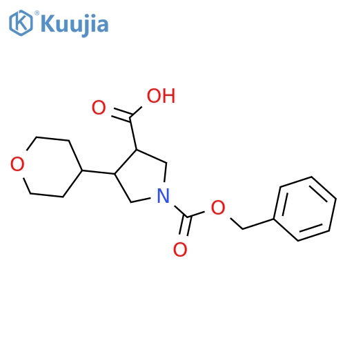 1-(benzyloxy)carbonyl-4-(oxan-4-yl)pyrrolidine-3-carboxylic acid structure