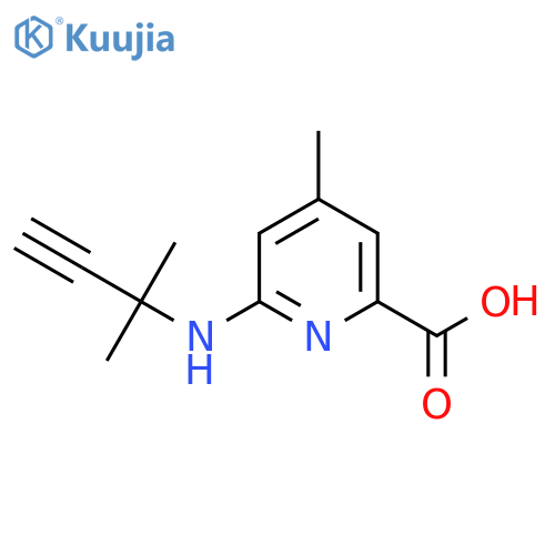4-methyl-6-(2-methylbut-3-yn-2-yl)aminopyridine-2-carboxylic acid structure