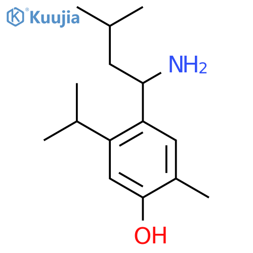 4-(1-amino-3-methylbutyl)-2-methyl-5-(propan-2-yl)phenol structure
