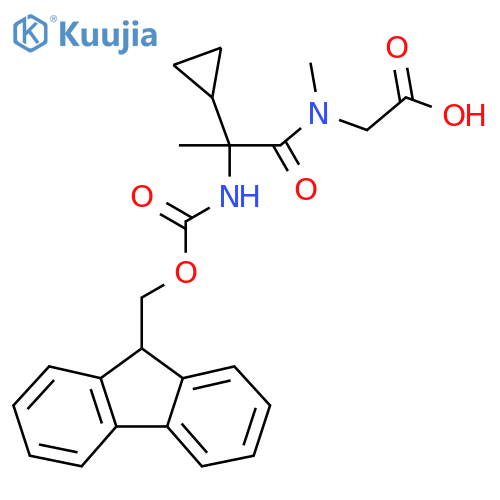 2-2-cyclopropyl-2-({(9H-fluoren-9-yl)methoxycarbonyl}amino)-N-methylpropanamidoacetic acid structure