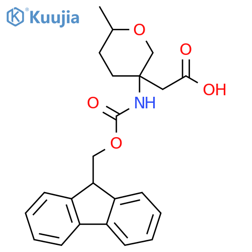 2-3-({(9H-fluoren-9-yl)methoxycarbonyl}amino)-6-methyloxan-3-ylacetic acid structure