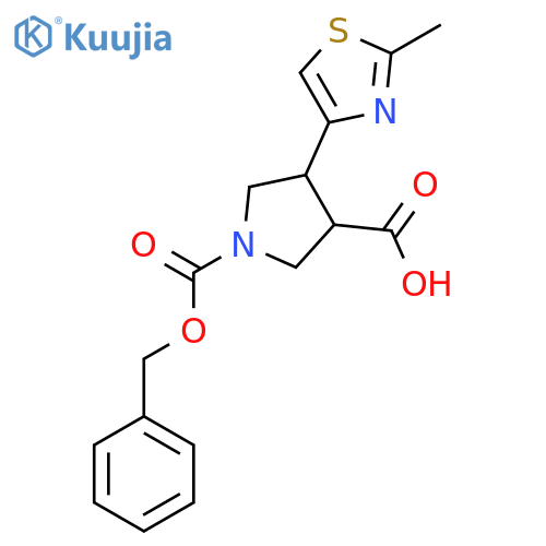 1-(benzyloxy)carbonyl-4-(2-methyl-1,3-thiazol-4-yl)pyrrolidine-3-carboxylic acid structure
