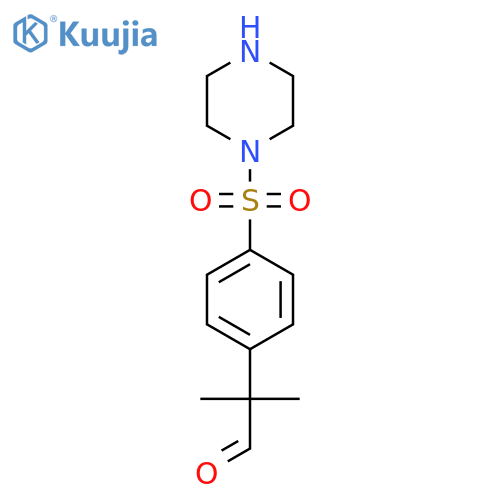 2-methyl-2-4-(piperazine-1-sulfonyl)phenylpropanal structure