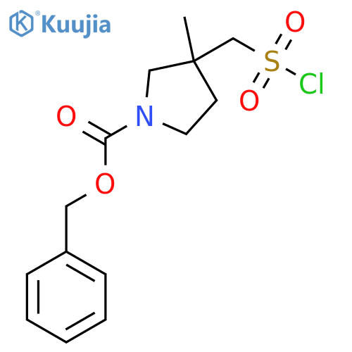 benzyl 3-(chlorosulfonyl)methyl-3-methylpyrrolidine-1-carboxylate structure
