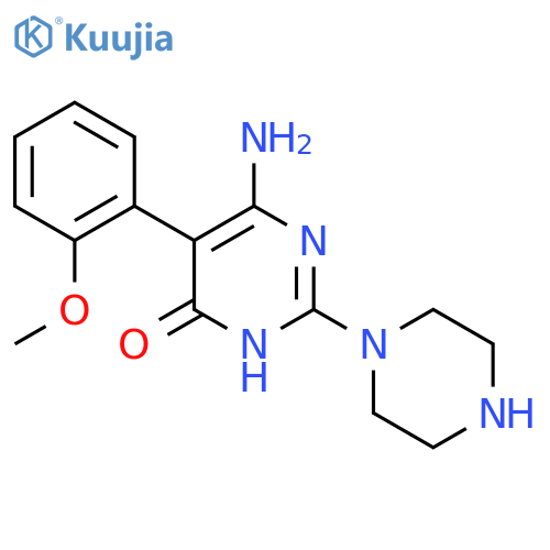 6-Amino-5-(2-methoxyphenyl)-2-(piperazin-1-yl)-3,4-dihydropyrimidin-4-one structure