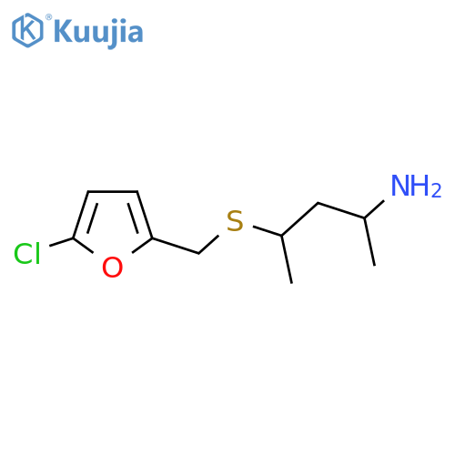 4-{(5-chlorofuran-2-yl)methylsulfanyl}pentan-2-amine structure