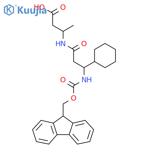 3-3-cyclohexyl-3-({(9H-fluoren-9-yl)methoxycarbonyl}amino)propanamidobutanoic acid structure