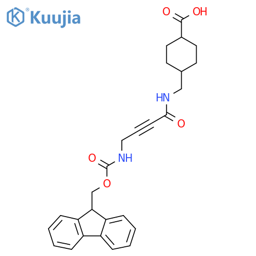 4-{4-({(9H-fluoren-9-yl)methoxycarbonyl}amino)but-2-ynamidomethyl}cyclohexane-1-carboxylic acid structure