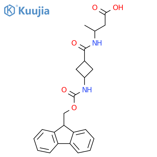 3-{3-({(9H-fluoren-9-yl)methoxycarbonyl}amino)cyclobutylformamido}butanoic acid structure