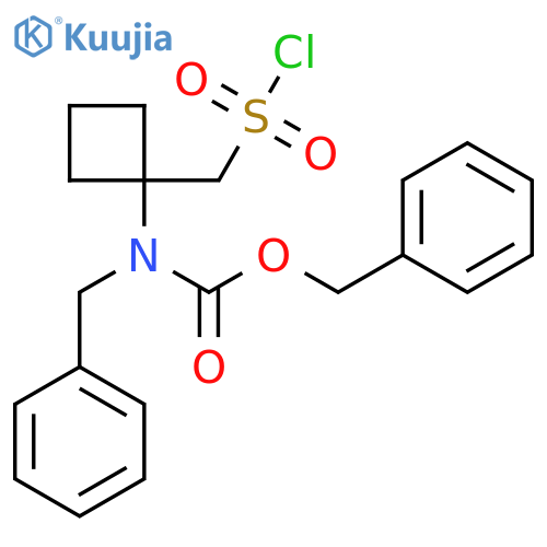 benzyl N-benzyl-N-{1-(chlorosulfonyl)methylcyclobutyl}carbamate structure