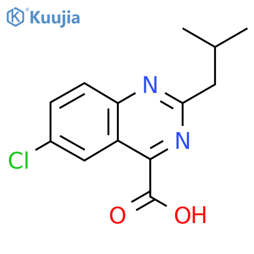 6-chloro-2-(2-methylpropyl)quinazoline-4-carboxylic acid structure