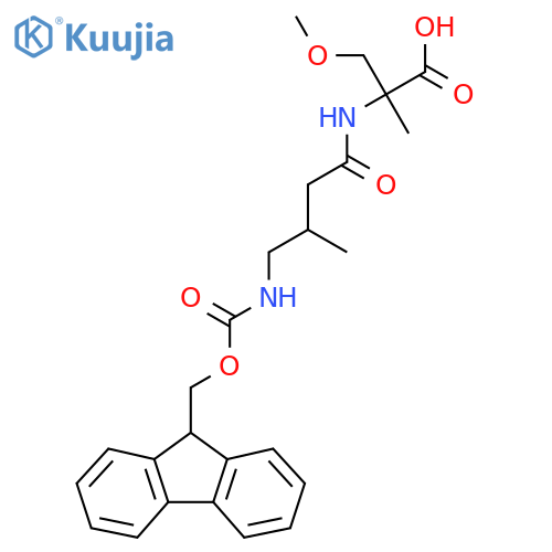 2-4-({(9H-fluoren-9-yl)methoxycarbonyl}amino)-3-methylbutanamido-3-methoxy-2-methylpropanoic acid structure