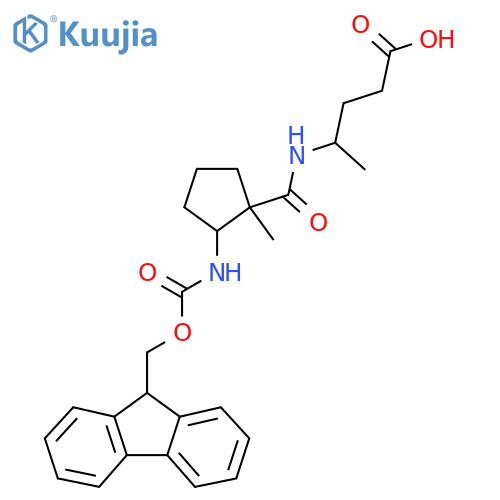 4-{2-({(9H-fluoren-9-yl)methoxycarbonyl}amino)-1-methylcyclopentylformamido}pentanoic acid structure