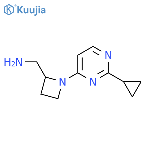 1-(2-cyclopropylpyrimidin-4-yl)azetidin-2-ylmethanamine structure
