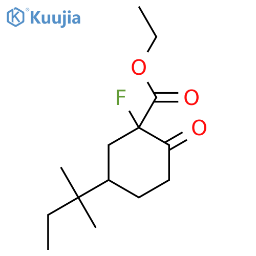 ethyl 1-fluoro-5-(2-methylbutan-2-yl)-2-oxocyclohexane-1-carboxylate structure