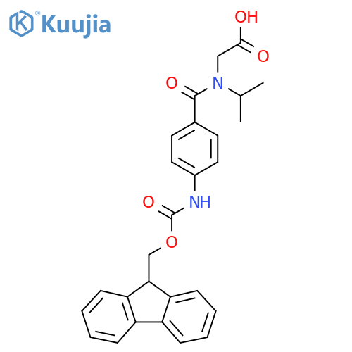 2-{1-4-({(9H-fluoren-9-yl)methoxycarbonyl}amino)phenyl-N-(propan-2-yl)formamido}acetic acid structure