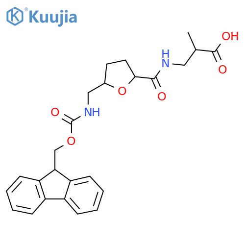 3-({5-({(9H-fluoren-9-yl)methoxycarbonyl}amino)methyloxolan-2-yl}formamido)-2-methylpropanoic acid structure