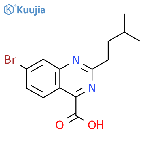 7-bromo-2-(3-methylbutyl)quinazoline-4-carboxylic acid structure