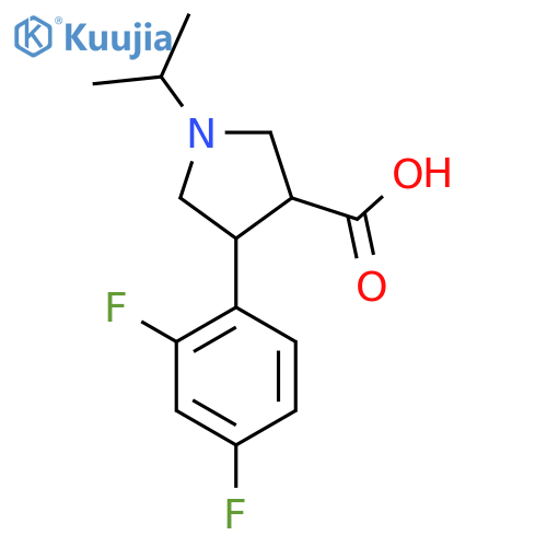 4-(2,4-difluorophenyl)-1-(propan-2-yl)pyrrolidine-3-carboxylic acid structure