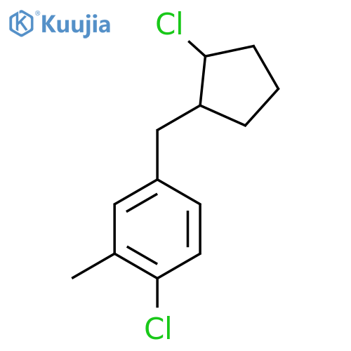 1-chloro-4-(2-chlorocyclopentyl)methyl-2-methylbenzene structure