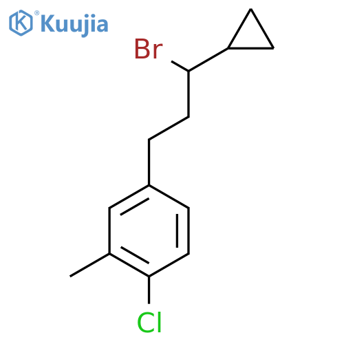 4-(3-bromo-3-cyclopropylpropyl)-1-chloro-2-methylbenzene structure