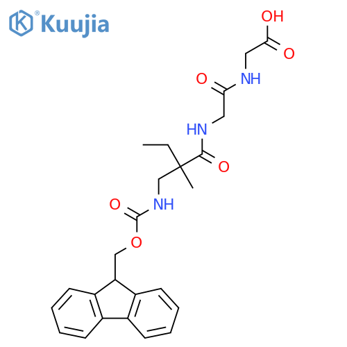 2-(2-{2-({(9H-fluoren-9-yl)methoxycarbonyl}amino)methyl-2-methylbutanamido}acetamido)acetic acid structure