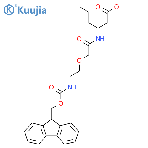 3-{2-2-({(9H-fluoren-9-yl)methoxycarbonyl}amino)ethoxyacetamido}hexanoic acid structure