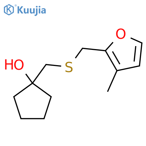 1-({(3-methylfuran-2-yl)methylsulfanyl}methyl)cyclopentan-1-ol structure