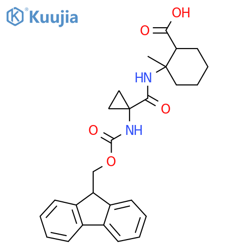 2-1-({(9H-fluoren-9-yl)methoxycarbonyl}amino)cyclopropaneamido-2-methylcyclohexane-1-carboxylic acid structure
