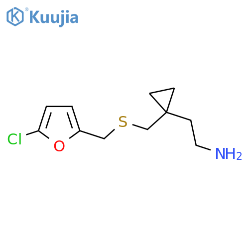 2-1-({(5-chlorofuran-2-yl)methylsulfanyl}methyl)cyclopropylethan-1-amine structure