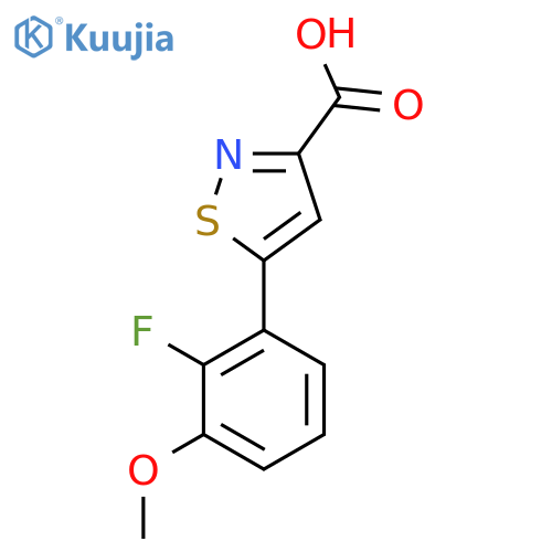 5-(2-fluoro-3-methoxyphenyl)-1,2-thiazole-3-carboxylic acid structure