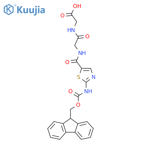 2-(2-{2-({(9H-fluoren-9-yl)methoxycarbonyl}amino)-1,3-thiazol-5-ylformamido}acetamido)acetic acid structure