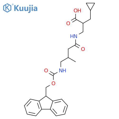 2-(cyclopropylmethyl)-3-4-({(9H-fluoren-9-yl)methoxycarbonyl}amino)-3-methylbutanamidopropanoic acid structure