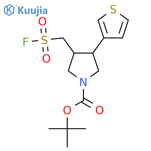 tert-butyl 3-(fluorosulfonyl)methyl-4-(thiophen-3-yl)pyrrolidine-1-carboxylate structure