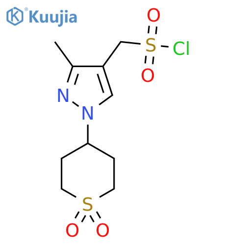 1-(1,1-dioxo-1lambda6-thian-4-yl)-3-methyl-1H-pyrazol-4-ylmethanesulfonyl chloride structure