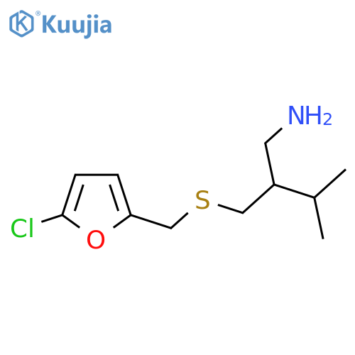 2-({2-(aminomethyl)-3-methylbutylsulfanyl}methyl)-5-chlorofuran structure