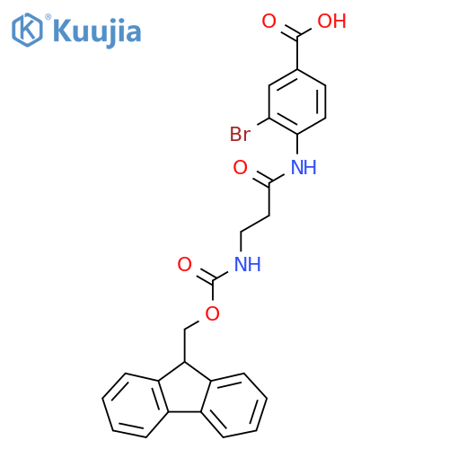 3-bromo-4-3-({(9H-fluoren-9-yl)methoxycarbonyl}amino)propanamidobenzoic acid structure