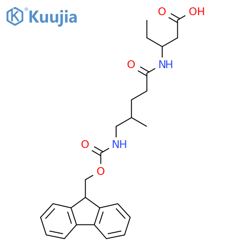 3-5-({(9H-fluoren-9-yl)methoxycarbonyl}amino)-4-methylpentanamidopentanoic acid structure