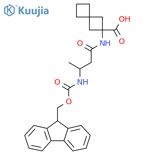 2-3-({(9H-fluoren-9-yl)methoxycarbonyl}amino)butanamidospiro3.3heptane-2-carboxylic acid structure