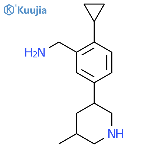 2-cyclopropyl-5-(5-methylpiperidin-3-yl)phenylmethanamine structure