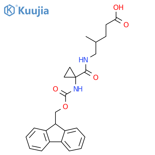 5-{1-({(9H-fluoren-9-yl)methoxycarbonyl}amino)cyclopropylformamido}-4-methylpentanoic acid structure
