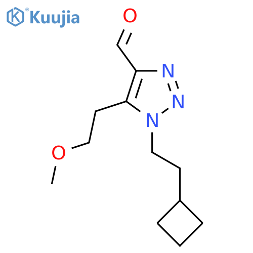 1-(2-cyclobutylethyl)-5-(2-methoxyethyl)-1H-1,2,3-triazole-4-carbaldehyde structure