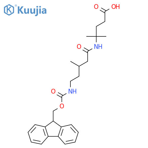 4-5-({(9H-fluoren-9-yl)methoxycarbonyl}amino)-3-methylpentanamido-4-methylpentanoic acid structure