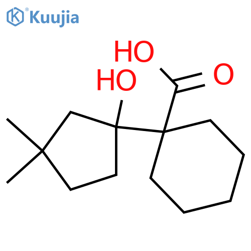 1-(1-hydroxy-3,3-dimethylcyclopentyl)cyclohexane-1-carboxylic acid structure