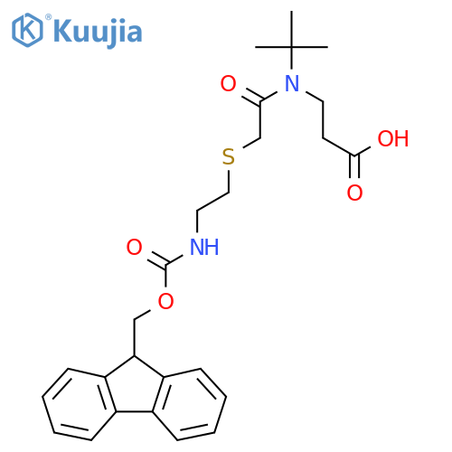 3-(N-tert-butyl-2-{2-({(9H-fluoren-9-yl)methoxycarbonyl}amino)ethylsulfanyl}acetamido)propanoic acid structure